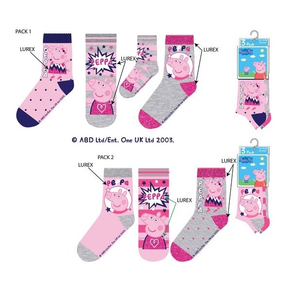 Pack 3 calcetines Peppa Pig