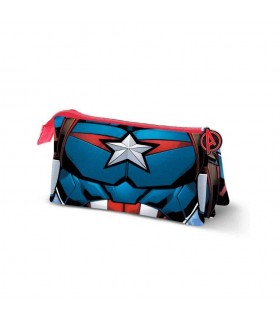 CAPITAN AMERICA NEGRO ESTUCHE PORTATODO TRIPLE HS CIVIL WAR