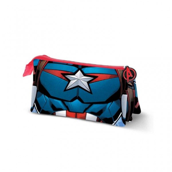 CAPITAN AMERICA NEGRO ESTUCHE PORTATODO TRIPLE HS CIVIL WAR