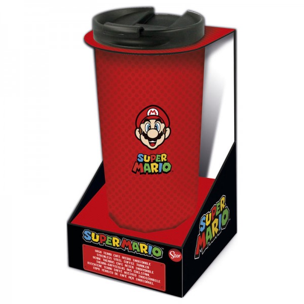 Vaso cafe acero inoxidable Super Mario Bros Nintendo 425ml