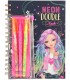 Libro para Colorear Neon Doodle Book TOPModel, con 3 lápices, Color carbón