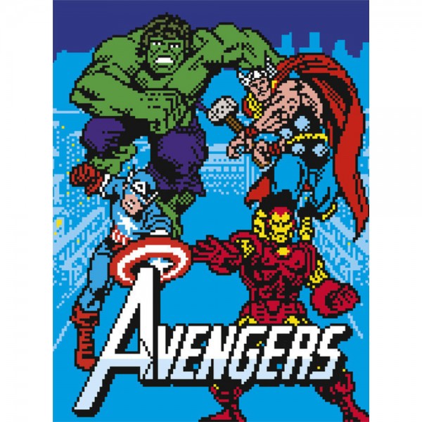 CANVAS 30X40 CM MARVEL AVENGERS 8 BITS