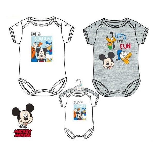 LOTE 2 BODIES BEBÉ MICKEY