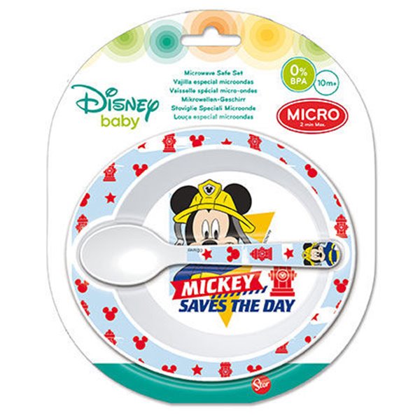 Set cuenco + cuchara Mickey Disney baby microondas
