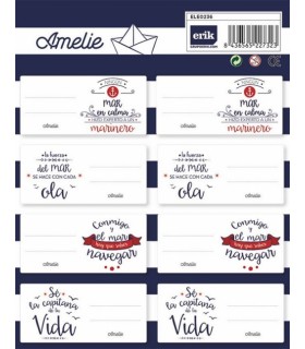 Pack 16 Etiquetas Adhesivas Erik Amelie Marinero