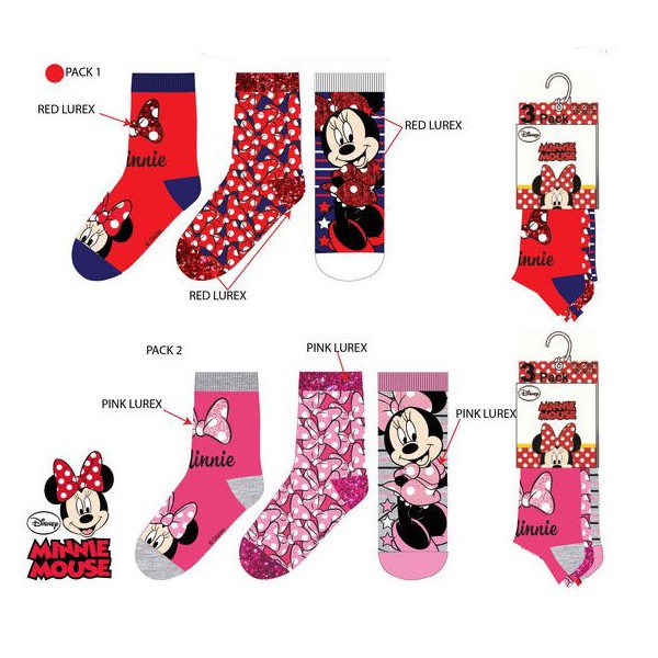 Pack 3 calcetines de Minnie Mouse