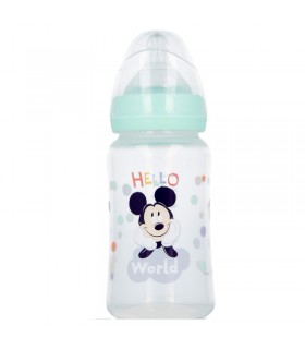 BIBERON CUELLO ANCHO 240 ML TETINA SILICONA 3 POSICIONES COOL LIKE MICKEY