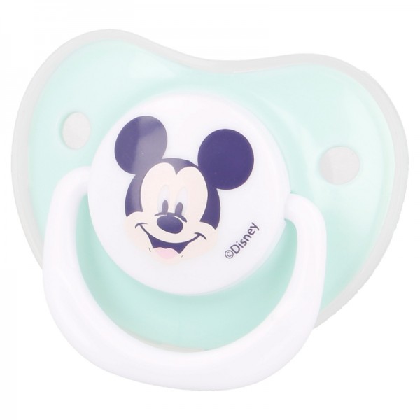 SET 2 CHUPETES TETINA ANATOMICA SILICONA +6 M CON FUNDA COOL LIKE MICKEY