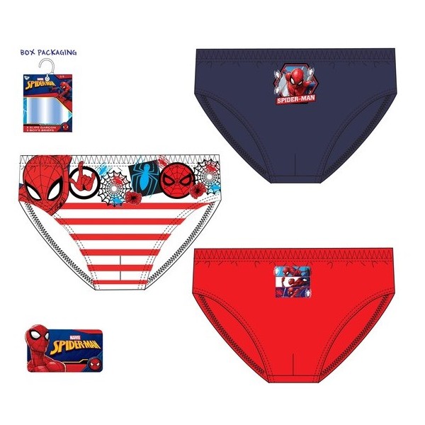 CAJAS 3 SLIPS SPIDERMAN