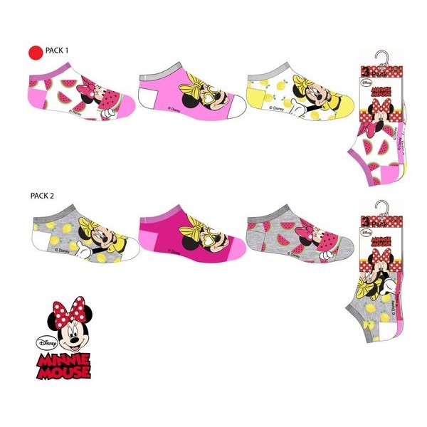 PACK 3 CALCETINES TOBILLEROS MINNIE