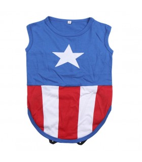 CAMISETA PARA PERRO SINGLE JERSEY AVENGERS CAPITAN AMERICA
