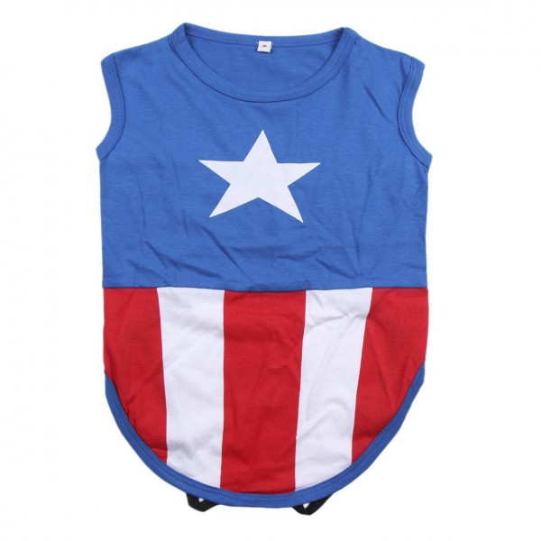 CAMISETA PARA PERRO SINGLE JERSEY AVENGERS CAPITAN AMERICA