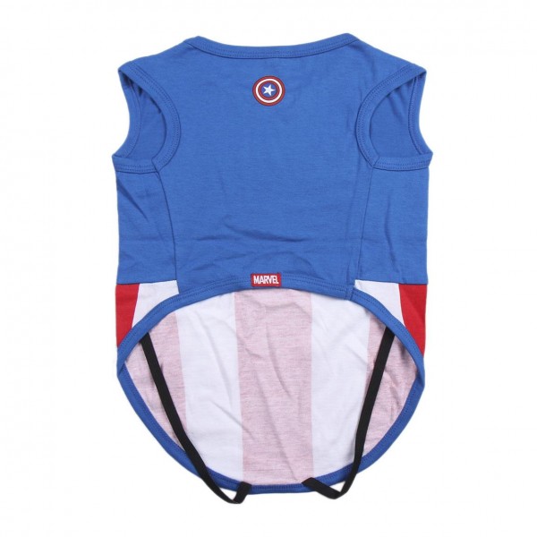 CAMISETA PARA PERRO SINGLE JERSEY AVENGERS CAPITAN AMERICA