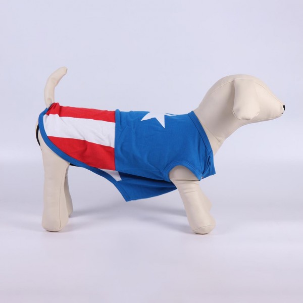 CAMISETA PARA PERRO SINGLE JERSEY AVENGERS CAPITAN AMERICA