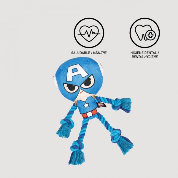 CUERDA DENTAL PARA PERRO AVENGERS CAPITAN AMERICA