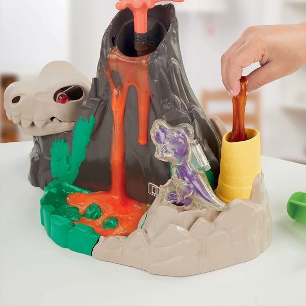 Volcán Isla Lava Bones con masa HydroGlitz de Play-Doh Slime
