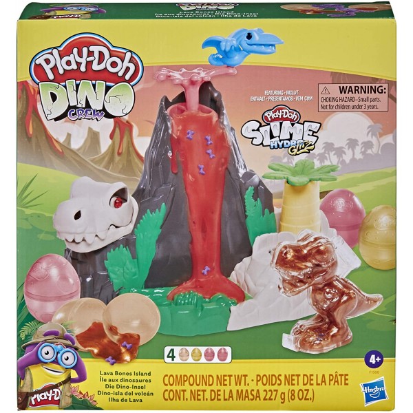 Volcán Isla Lava Bones con masa HydroGlitz de Play-Doh Slime