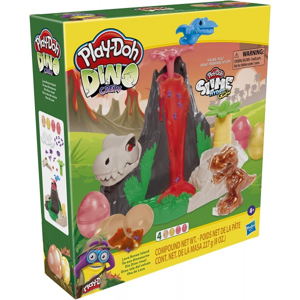 Volcán Isla Lava Bones con masa HydroGlitz de Play-Doh Slime