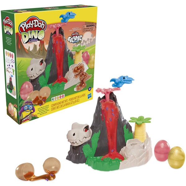 Volcán Isla Lava Bones con masa HydroGlitz de Play-Doh Slime
