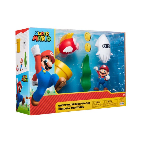 Set diorama Mundo Submarino Super Mario Nintendo