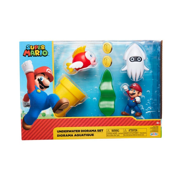 Set diorama Mundo Submarino Super Mario Nintendo