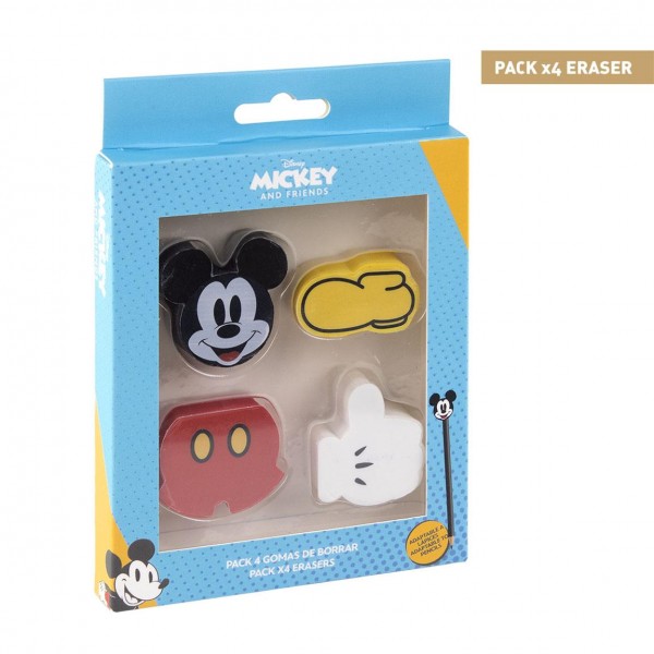 GOMA DE BORRAR PACK X4 MICKEY