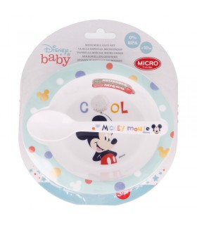 SET MICRO BEBE 2 PCS. (CUENCO Y CUCHARA) COOL LIKE MICKEY