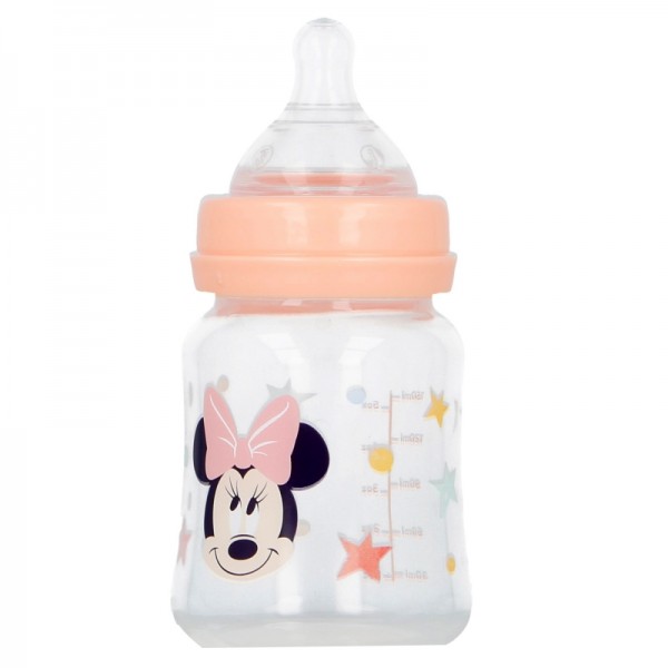 BIBERON CUELLO ANCHO 150 ML TETINA SILICONA 3 POSICIONES MINNIE INDIGO