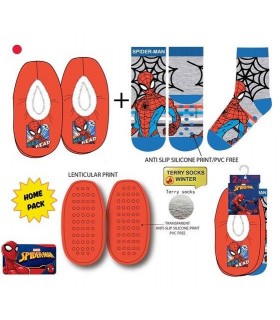 PANTUFLAS+CALCETINES SPIDERMAN