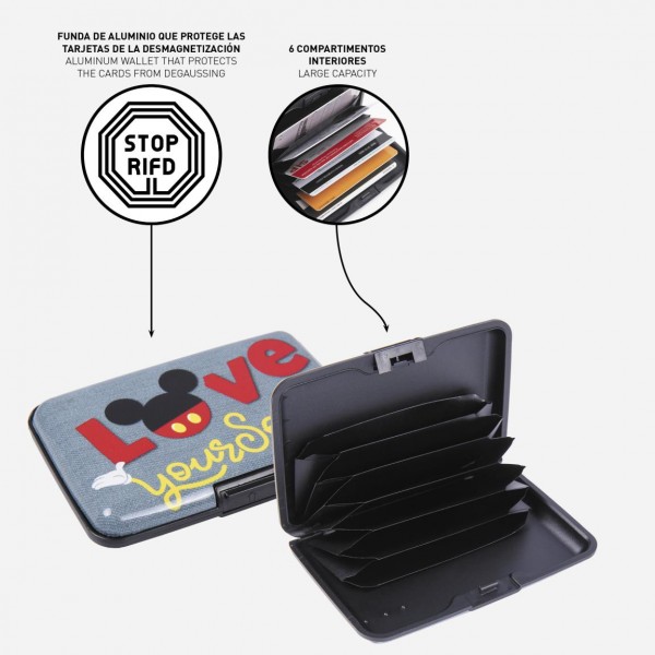 CARTERA TARJETERO RIGIDO MICKEY