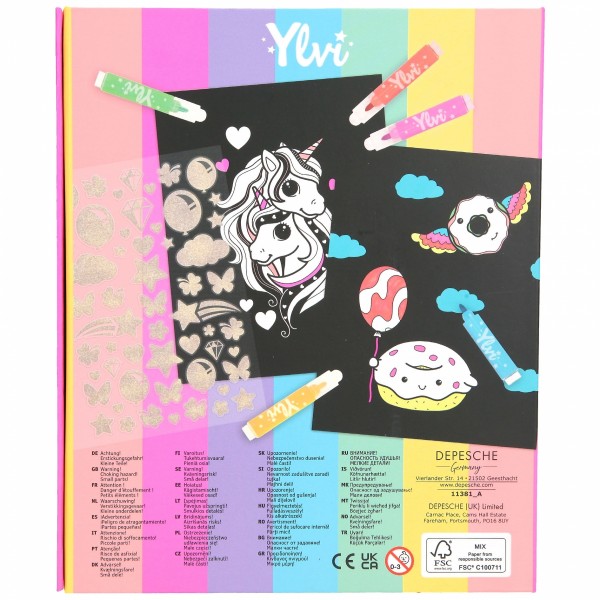 Ylvi set libro de colorear neón