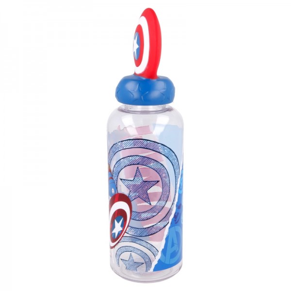 BOTELLA FIGURITA 3D 560 ML | CAPTAIN AMERICA COLLAGE
