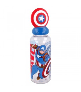 BOTELLA FIGURITA 3D 560 ML | CAPTAIN AMERICA COLLAGE