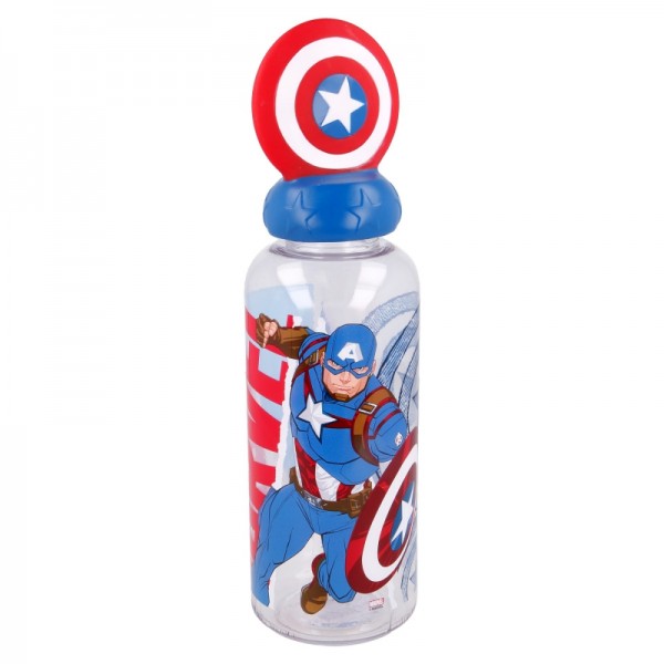 BOTELLA FIGURITA 3D 560 ML | CAPTAIN AMERICA COLLAGE