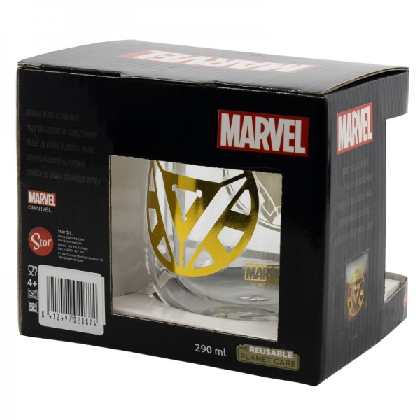 TAZA DE CRISTAL DE DOBLE PARED 290 ML | MARVEL