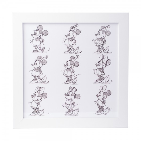 PRINT ENMARCADO 30X30 CM DISNEY MINNIE SKETCH
