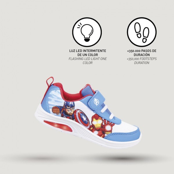 DEPORTIVA SUELA PVC CON LUCES AVENGERS