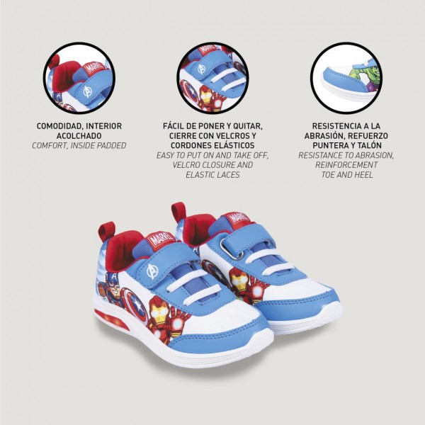 DEPORTIVA SUELA PVC CON LUCES AVENGERS