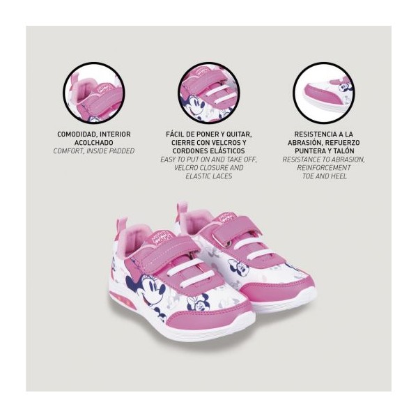 Deportiva Suela Pvc Con Luces Minnie