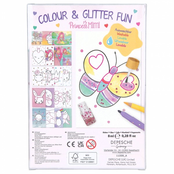 Princess Mimi set creativo pegamento de purpurina, Magic Disney
