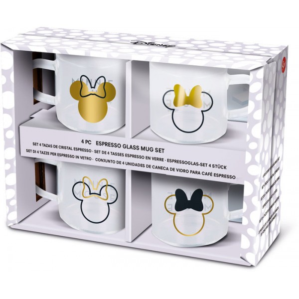 SET 4 TAZAS DE CRISTAL EXPRESSO MINNIE