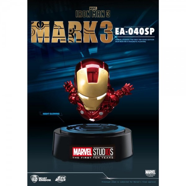 FIGURA MARVEL STUDIOS TEN YEARS EDITION IRON MAN MARK 3 MAGNETIC FLOATING