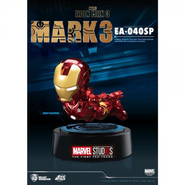 FIGURA MARVEL STUDIOS TEN YEARS EDITION IRON MAN MARK 3 MAGNETIC FLOATING
