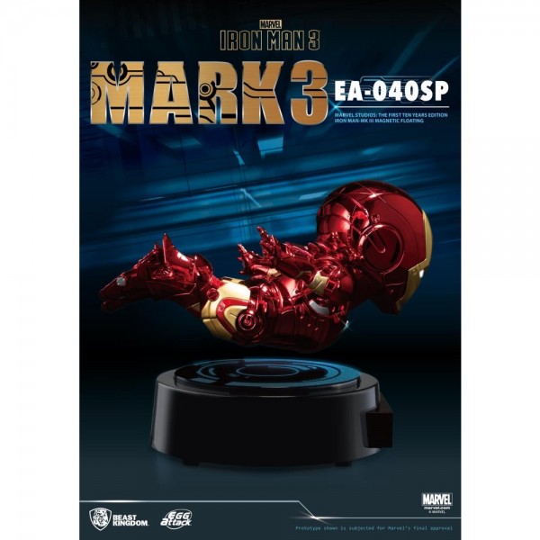 FIGURA MARVEL STUDIOS TEN YEARS EDITION IRON MAN MARK 3 MAGNETIC FLOATING