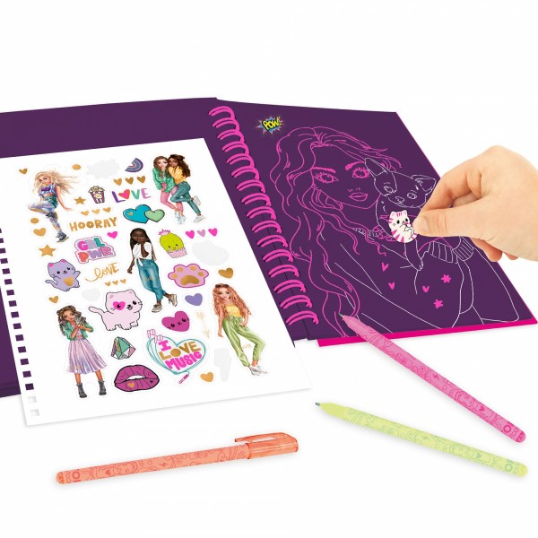 TOPModel Doodle Book neón con set de bolígrafos neón