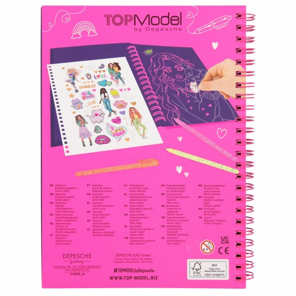 TOPModel Doodle Book neón con set de bolígrafos neón