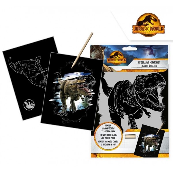 SET DE PAPELERIA SCRATCH ART JURASSIC WORLD