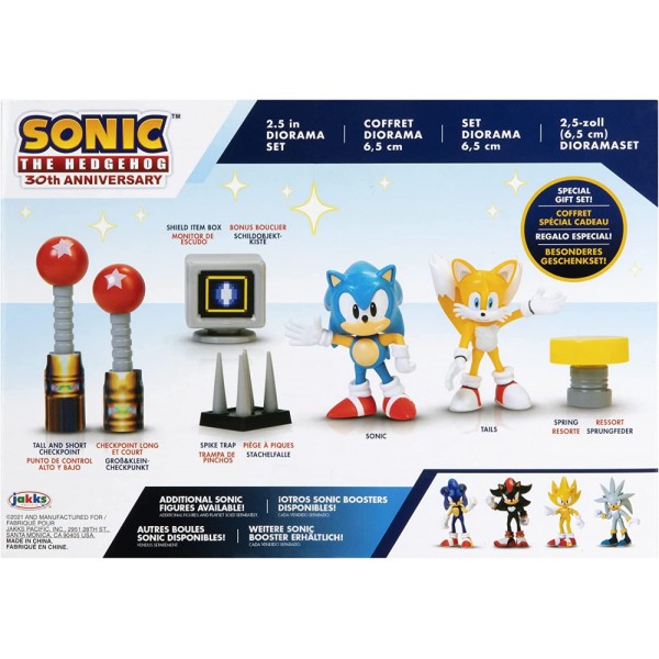 Super Sonic The Hedgehog shadow cerca de mí 2.5 "Figura de acción Diorama Set Nuevo