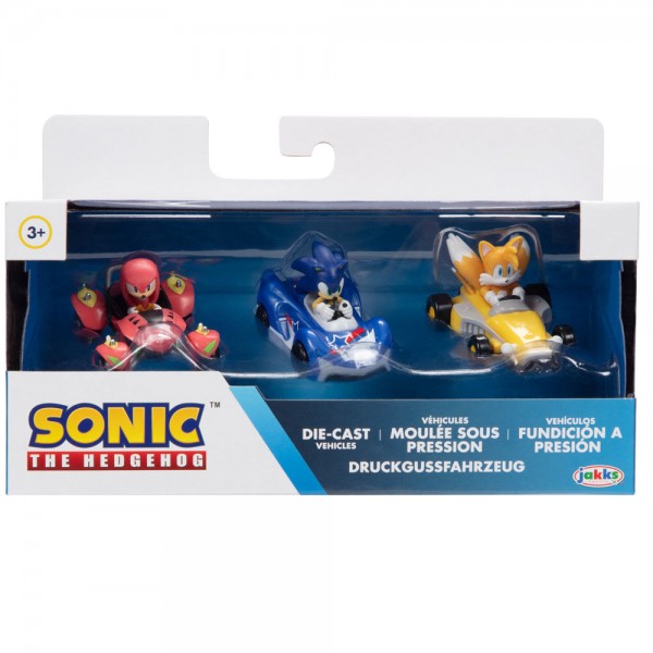 Blister 3 figuras Vehiculo Team Sonic Racing 1/64