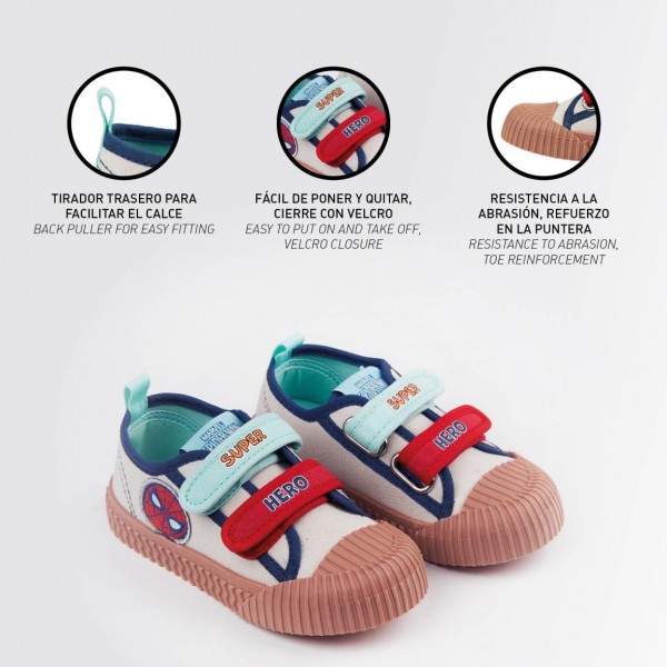 ZAPATILLA LONETA SUELA PVC VELCRO SPIDERMAN